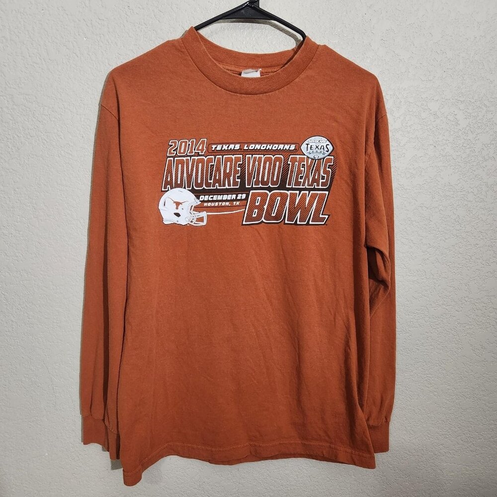 Texas Longhorns Shirt Mens Medium Ncaa Football 2014 Texas Bowl Long Sleeve